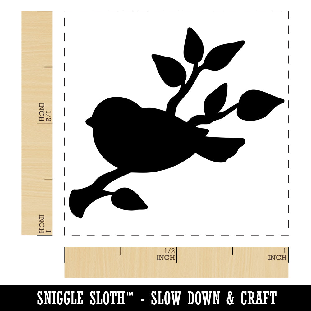 Bird Sitting on a Tree Branch Self-Inking Rubber Stamp Ink Stamper ...