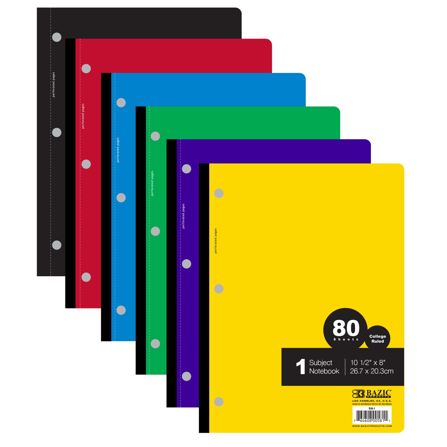 BAZIC Wireless Notebook C/R 1-Subject 80 Ct.