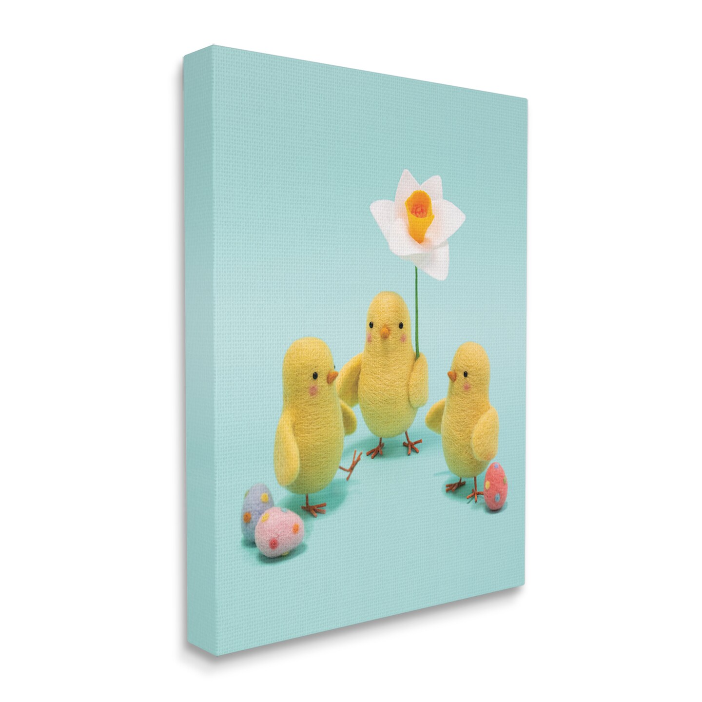 Stupell Industries Spring Chicks Floral Easter Eggs Canvas Wall Art