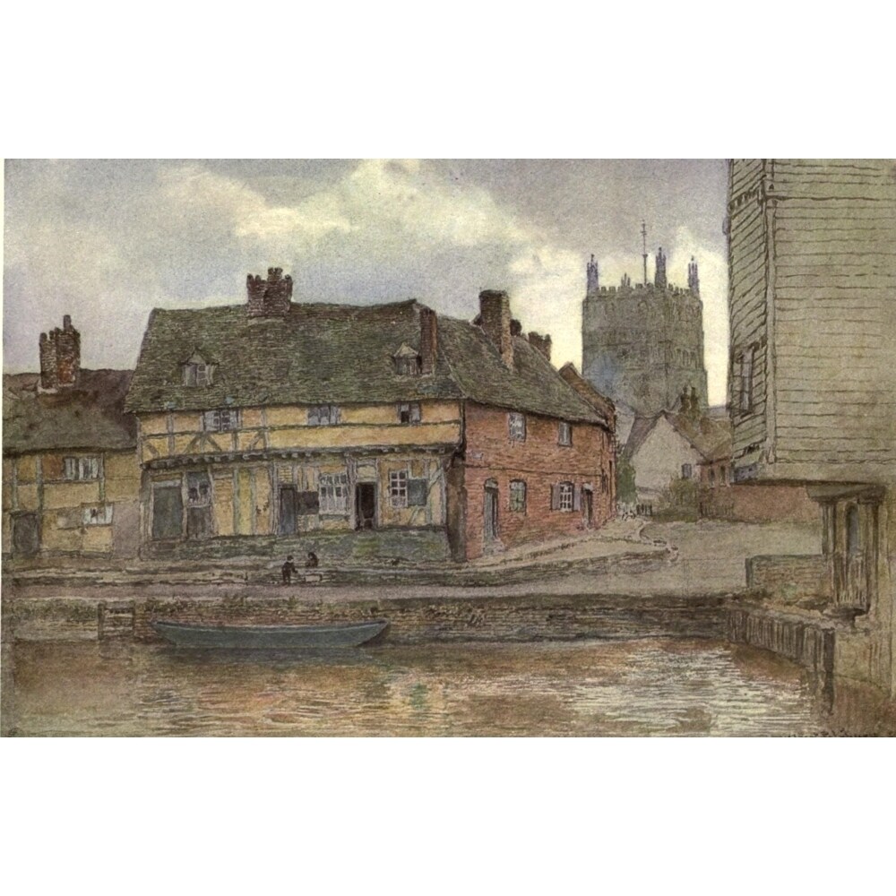 Old English Country Cottages 1906 Tewkesbury Poster Print By Wilmot Pilsbury