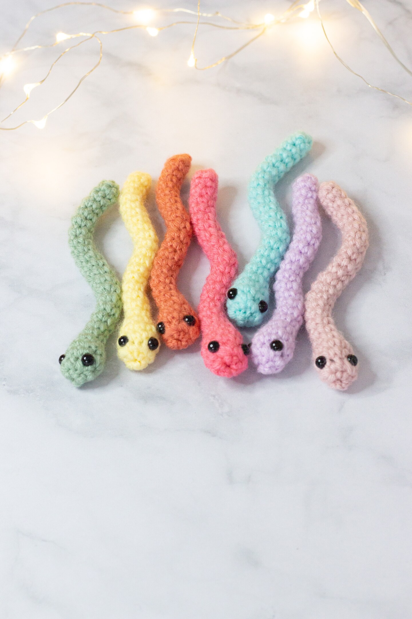 Crochet Snake Plush, Amigurumi Baby Snake, Crocheted Snake Plushie ...