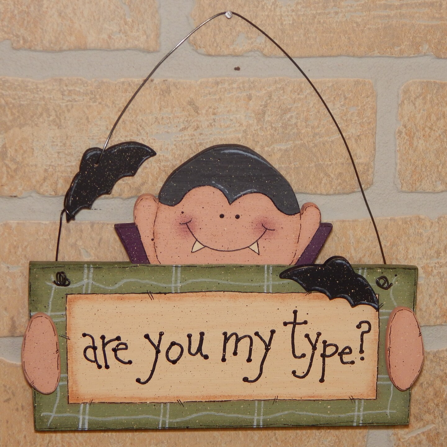 Primitive Halloween Decoration, Cute Vampire Decor, Wood Halloween Signs, Vampire Signs, Cute Halloween Decor, Dracula Halloween Door Hanger product 5