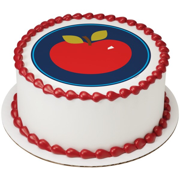 Apple Edible Cake Topper Image 7.5&#x22; Round