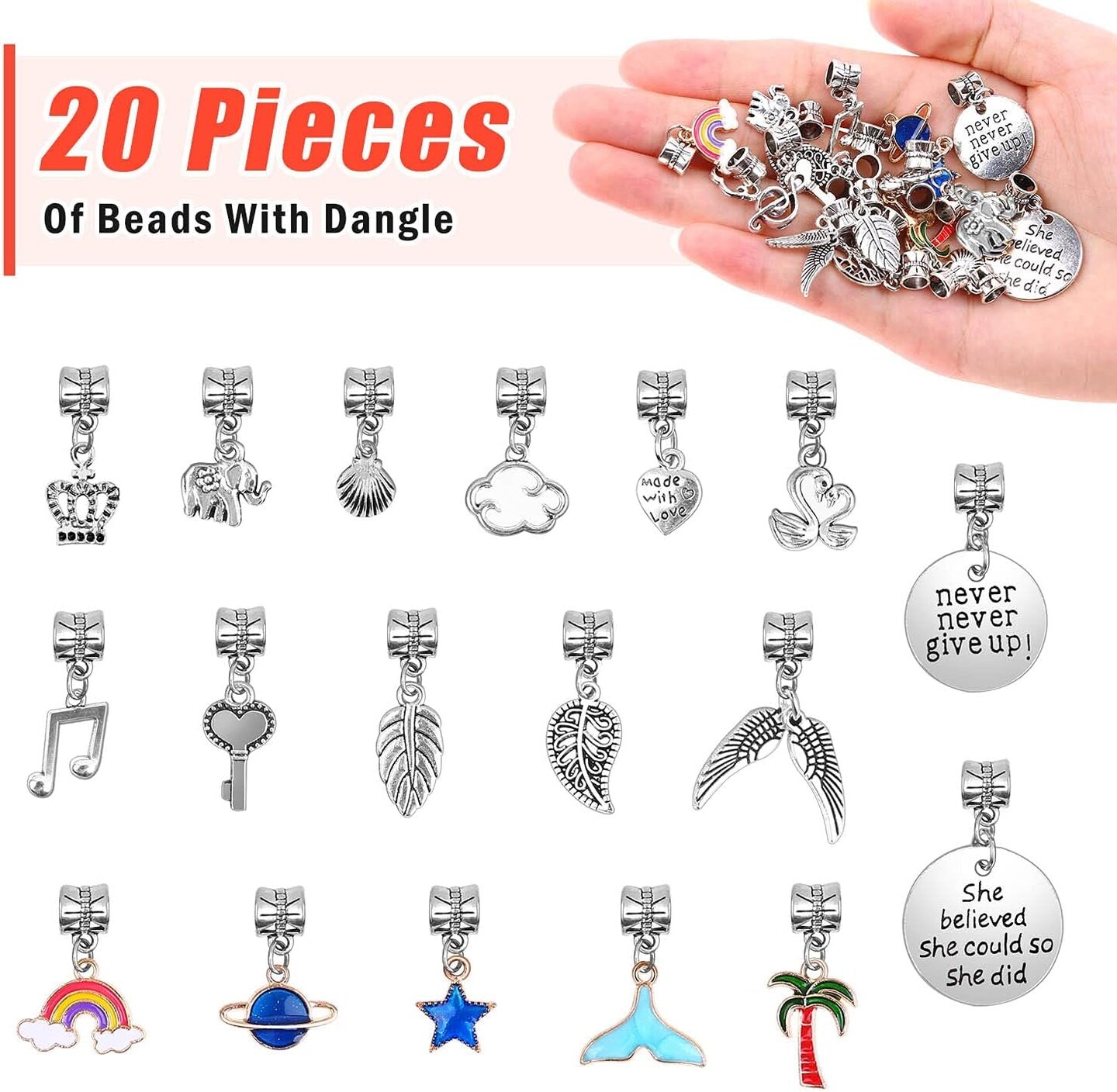 Bracelet Making Kit for Girls, 85Pcs Charm Bracelets Kit with Beads, Jewelry Charms, Bracelets for DIY Craft, Jewelry Gift for Teen Girls