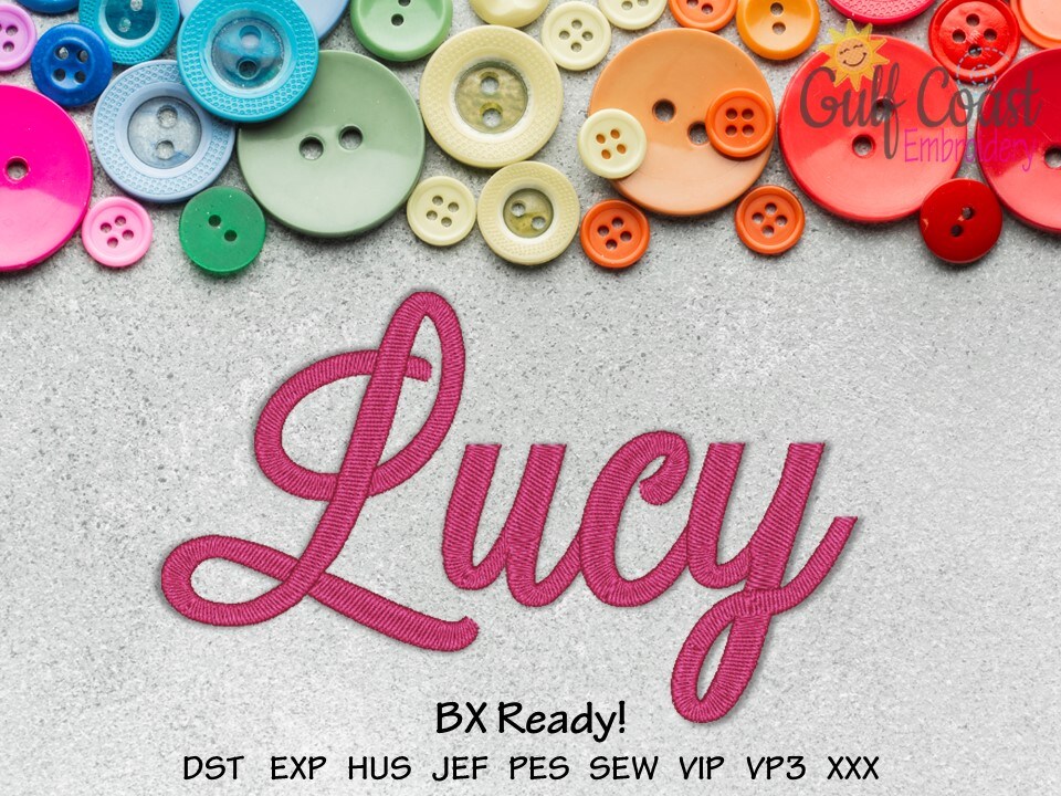 Embroidery Machine Font Alphabet - Lucy Machine Embroidery, 3 Sizes ...