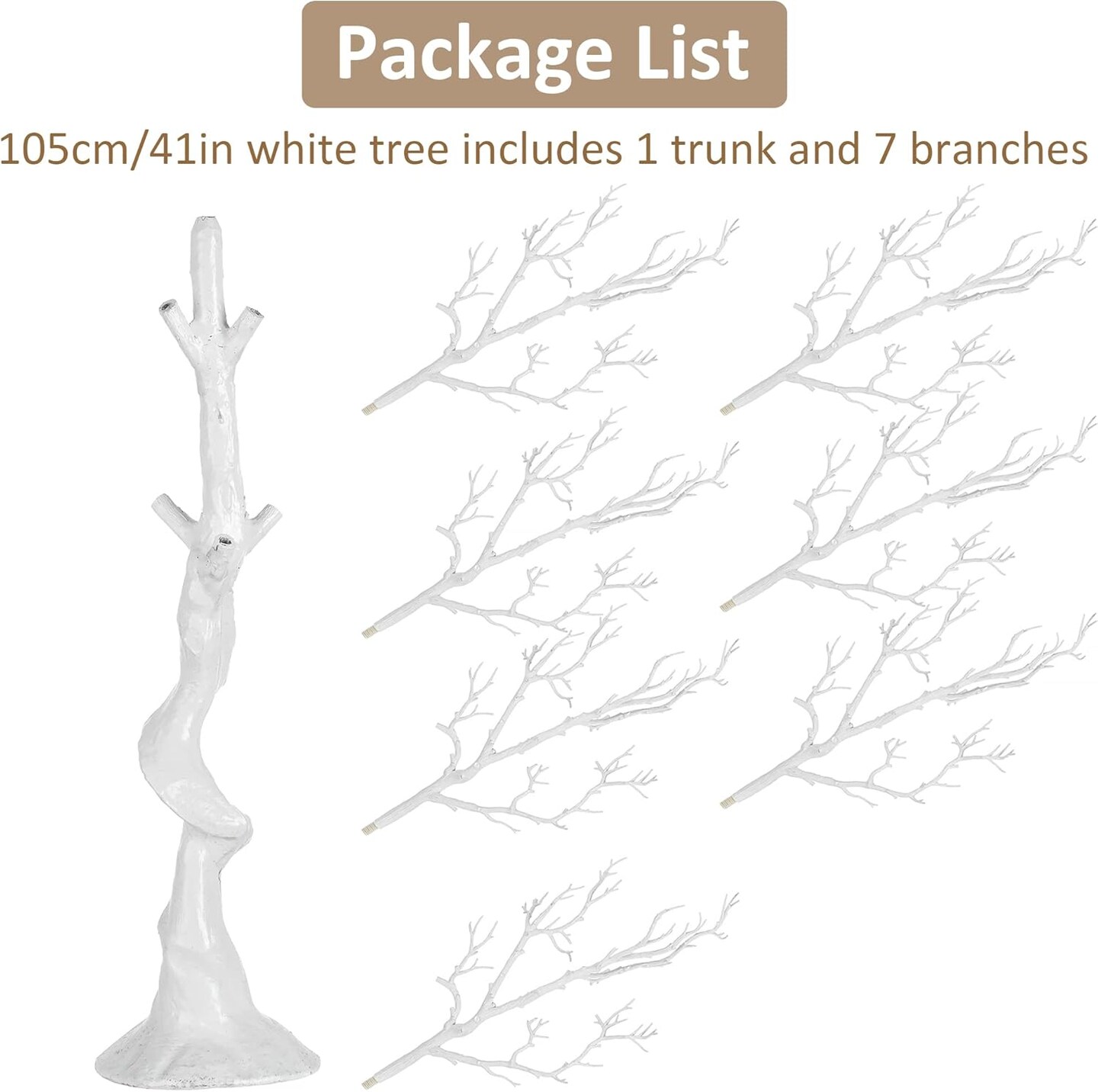 Ornament Display Tree: White Artificial Trees 3.4FT Tall Fake Decorative Manzanita Tree for Table Centerpiece Wedding Party Birthday Garden Christmas Decorations