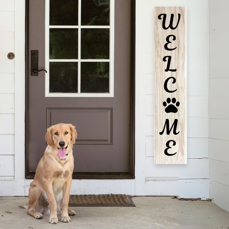 Pet &#x22;Welcome&#x22; Wood Porch Boards