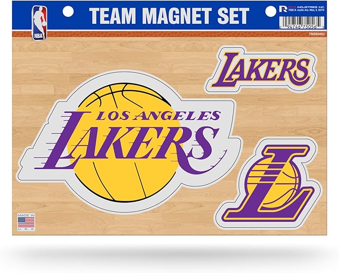 Lakers Die Cut Team Magnet Set Sheet, 8.5 x 11&#x22;