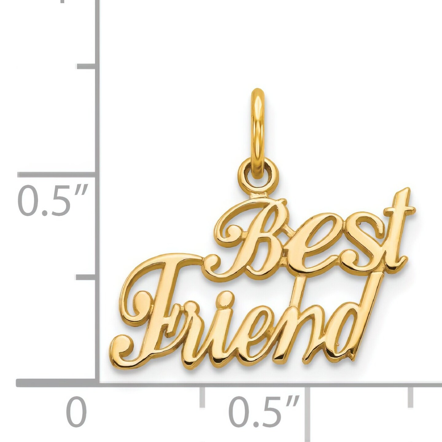 14K Yellow Gold Best Friend Charm Friendship Pendant