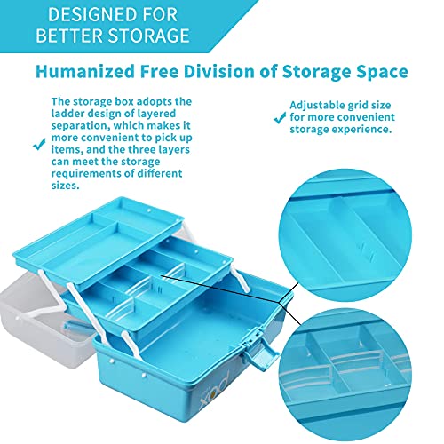 TERGOO 12in Three-Layer Multipurpose Storage Box Organizer Folding