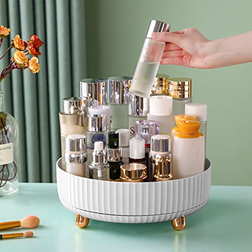 funest Makeup Perfume Organizer, 360 Degree Rotating Lazy Susan Cosmetic Desk Storage Lotions Display Case Round Gift Tray with Large Capacity, for your Jewelry