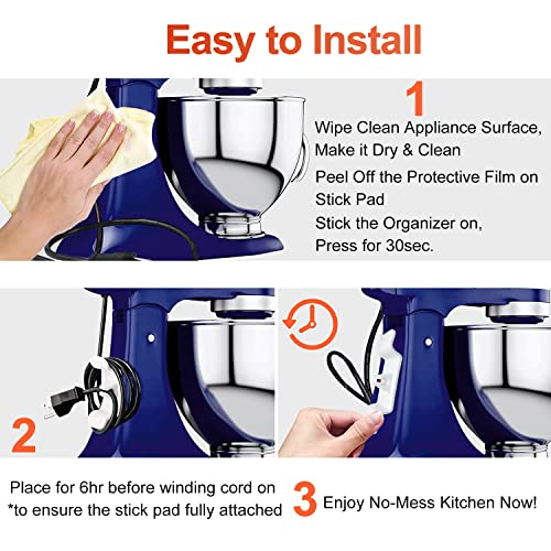 Cord Organizer for Appliance - Kitchen Appliance Cord Organizer Stick On, Cord Holder Wrapper for Appliance, Usefull Kitchen Gadgets, Kitchen Appliance Accessories for Mixer, Coffee Maker, Air Fryer