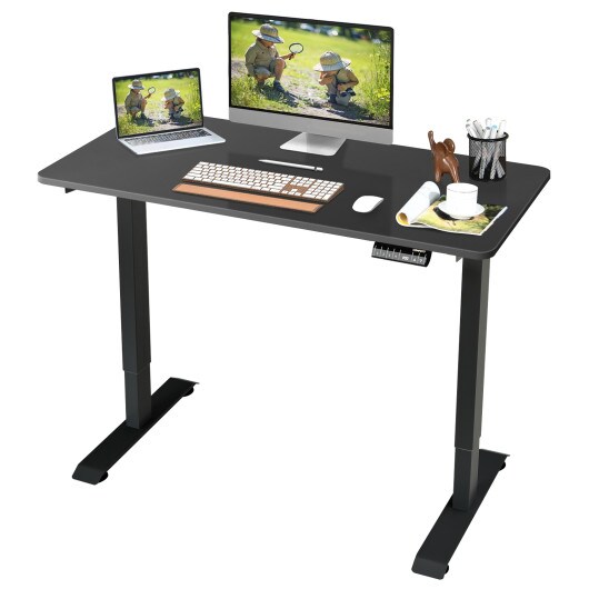 Electric Computer Standing Desk with Height Adjustable and Cable Management Hole