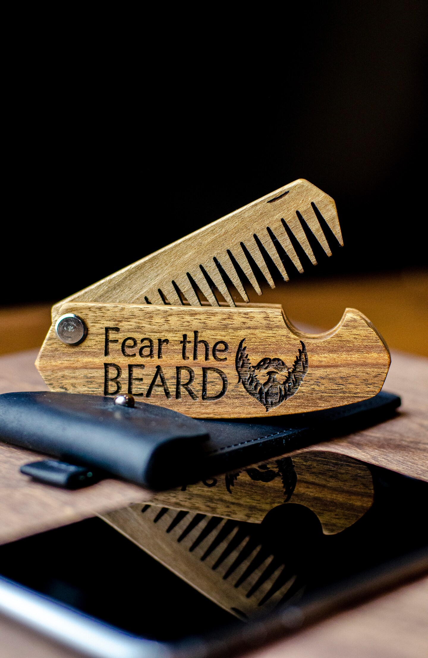 Wooden Beard Comb, Christmas Gift for Men, Personalized Groomsmen Gifts