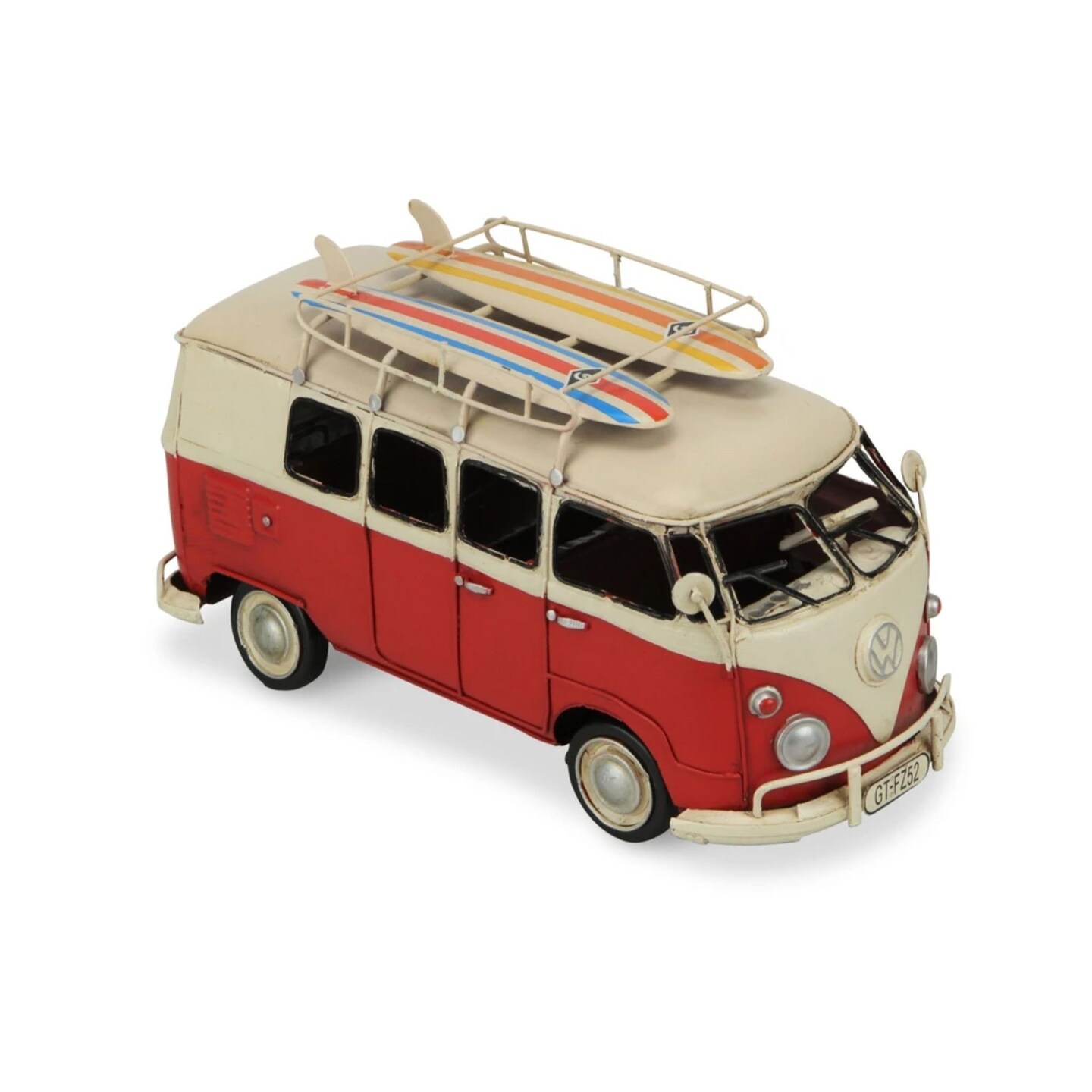 Contemporary Home Living 10.5" Beachy Volkswagen Samba Bus with Surfboards Tabletop Decoration