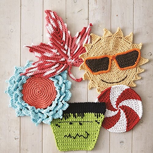 Bernat Handicrafter Cotton Solids Yarn, 1.75 oz, Gauge 4 Medium, 100% Cotton, Black Licorice