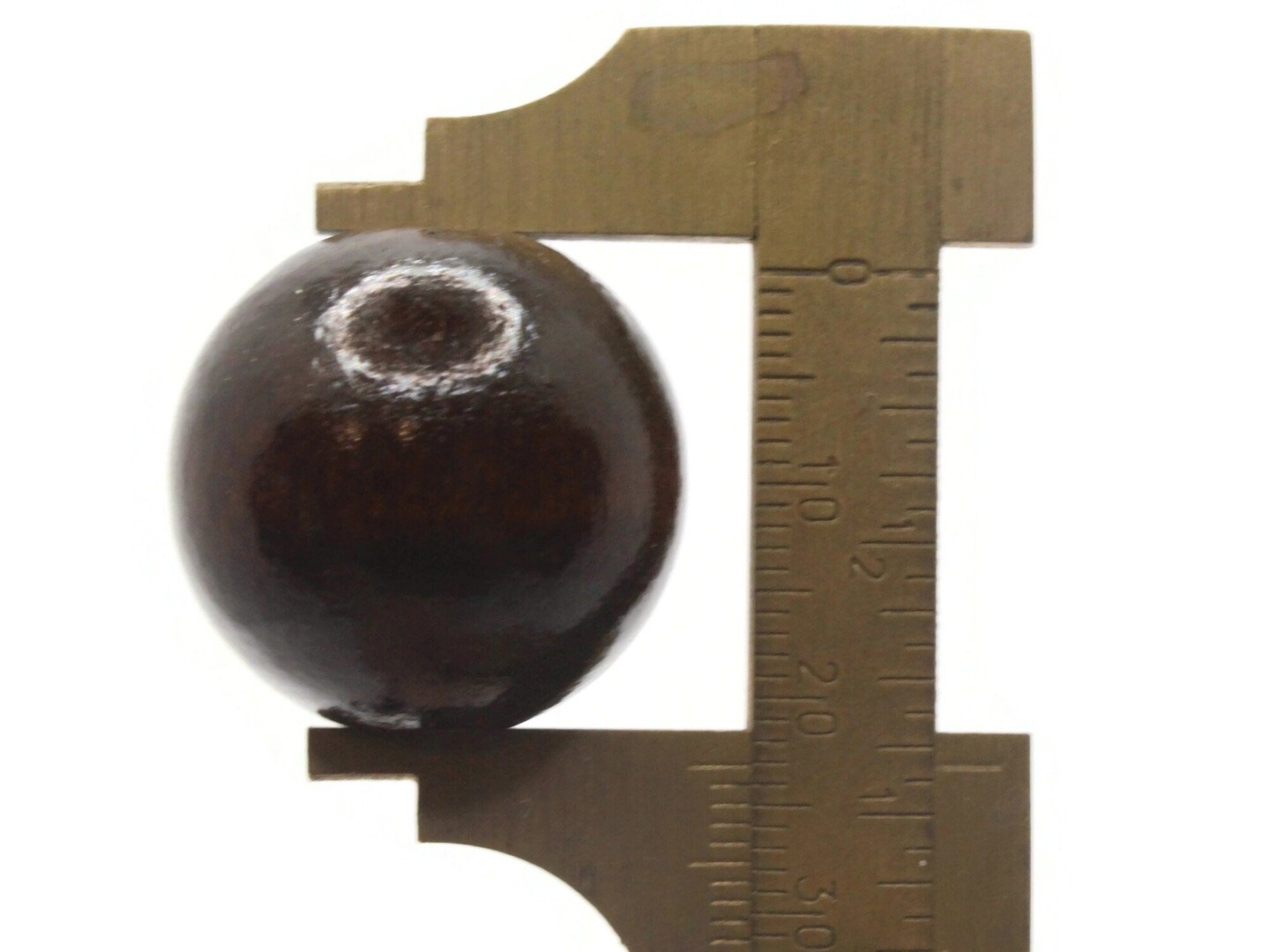6 24mm Round Brown Wood Large Hole Macrame Beads