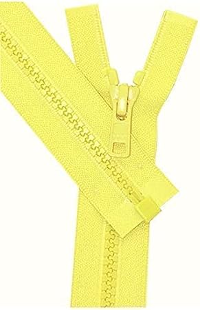20&#x22; Vislon Jacket Zipper, YKK #5 Molded Plastic Separating - Medium Weight by Each (Select Color) (Neon Lite Yellow - 803)