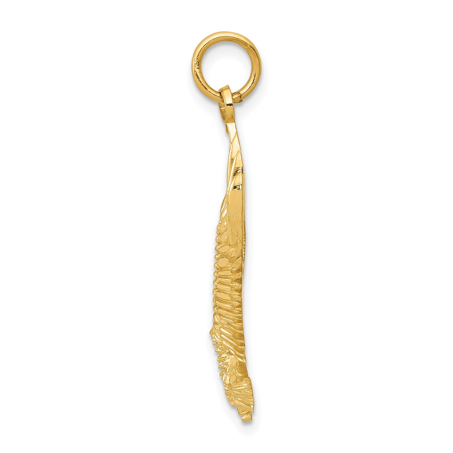 14K Gold American Bald Eagle Charm Pendant Jewelry 35.5 x 15 mm