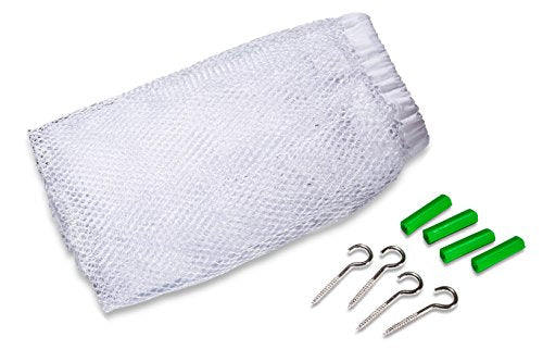 Handy Laundry Jumbo Toy Hammock, White, Organize Stuffed Animals &#x26; Children&#x27;s Toys with This Mesh Hammock, Great Decor, Neatly Organizing Kid&#x27;s Toys and Stuffed Animals, Expands to 5.5 feet, (2-Pack)