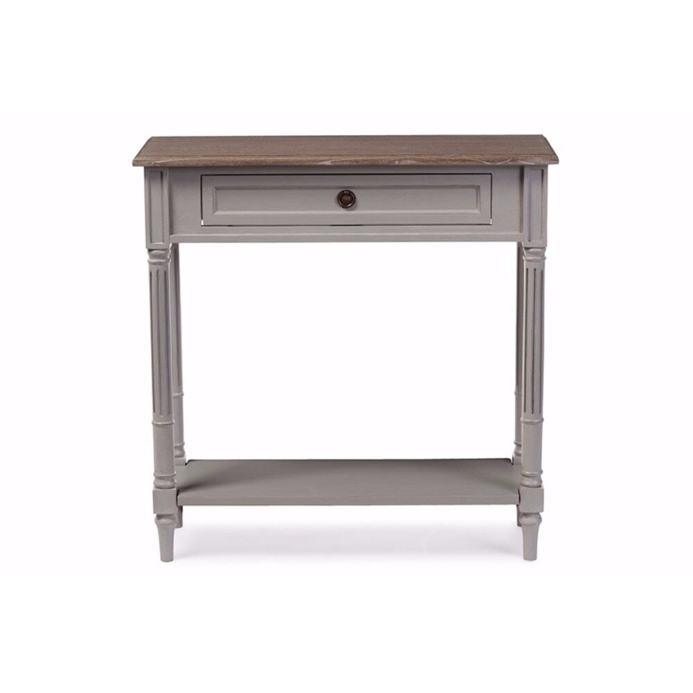 Baxton Studio Edouard French Provincial Style White Wash Distressed Two-tone 1-drawer Console Table Baxton Studio Edouard French Provincial Style White Wash Distressed Two-tone 1-drawer Console Table