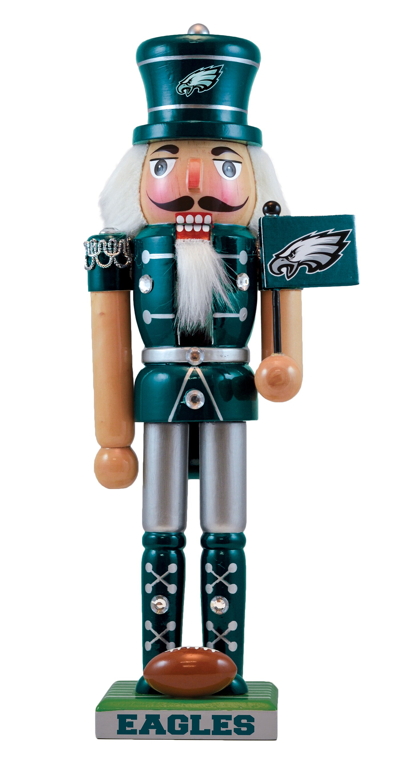 Masterpieces Game Day - NFL Philadelphia Eagles - Team Painted Wood Nutcracker