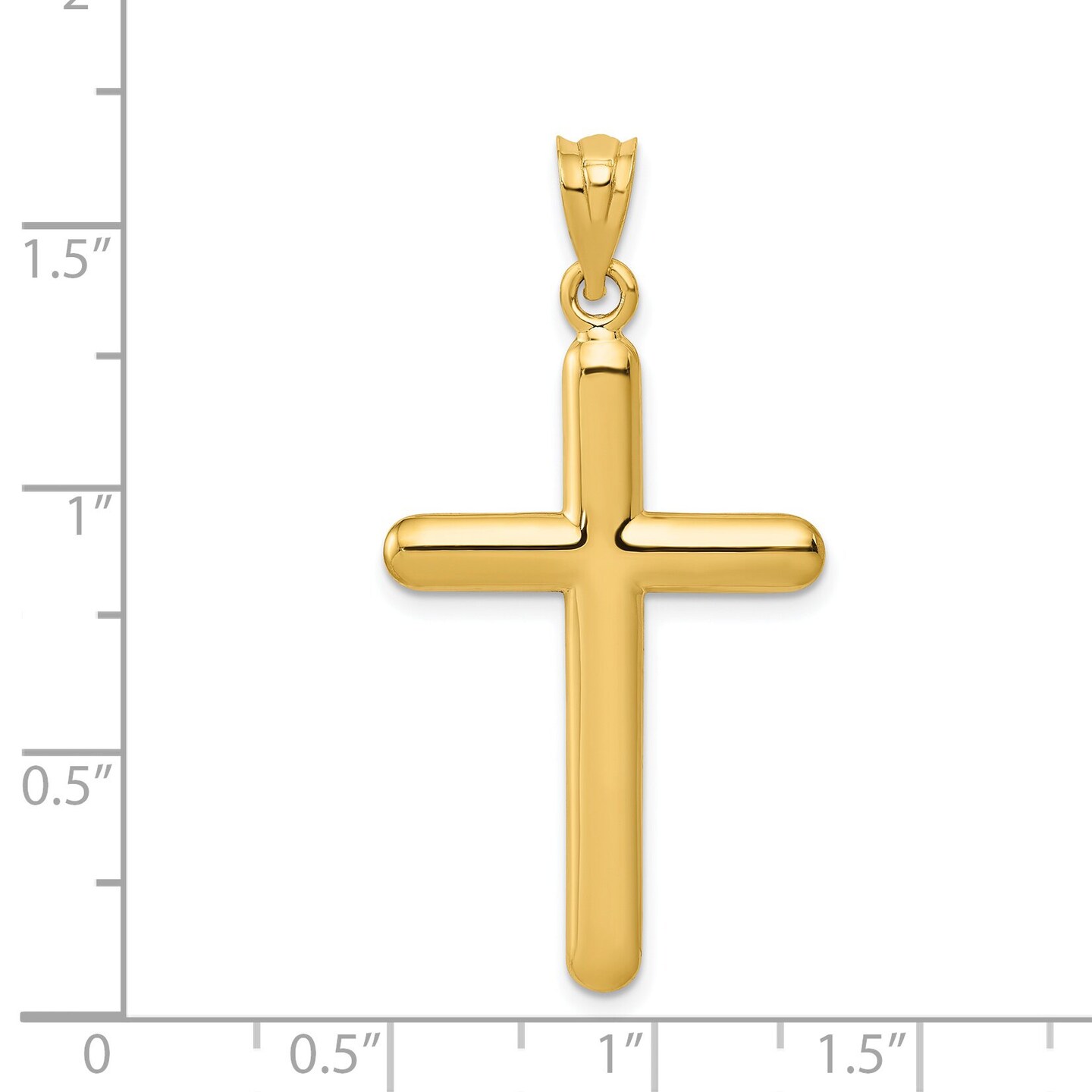 14K Yellow Gold Cross Pendant Charm Religious New 43 X 20mm Jewerly