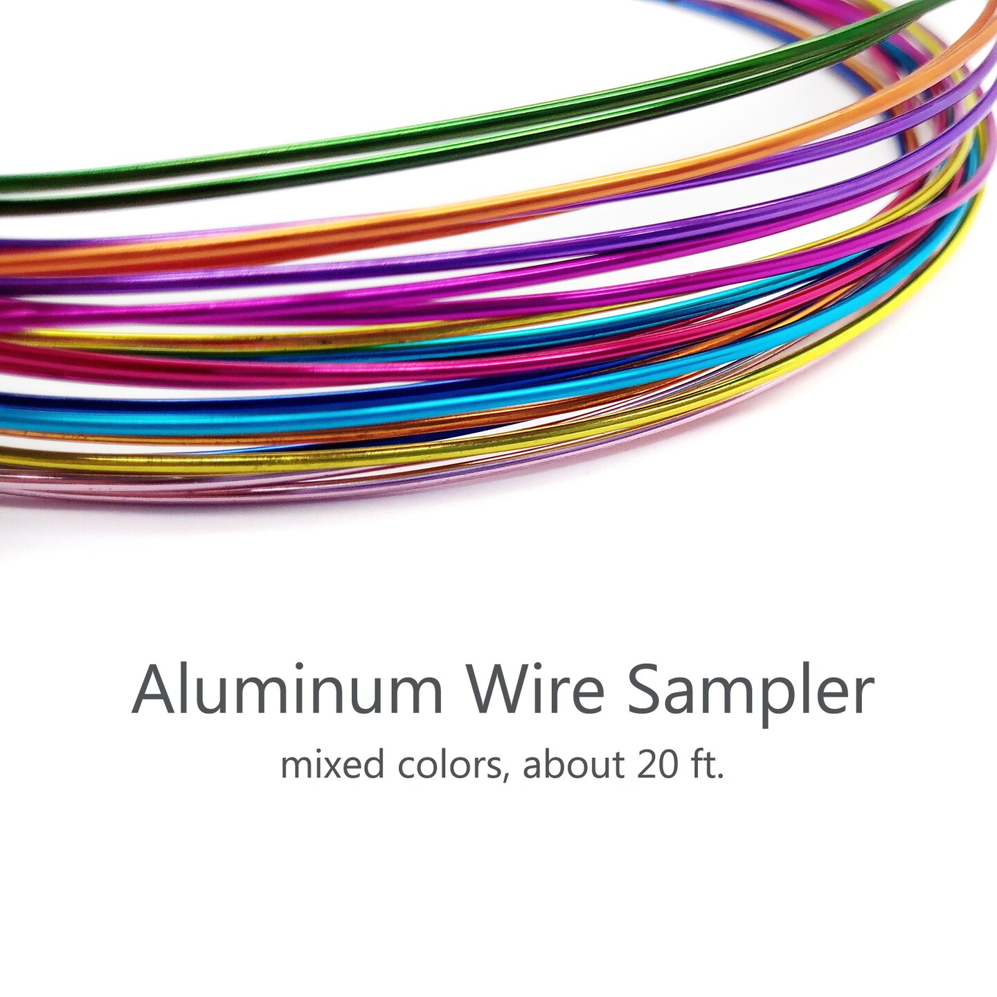Aluminum Wire Sampler, Mixed Colors, 18 gauge, 1mm wide, about 20 ft, Adorabilities