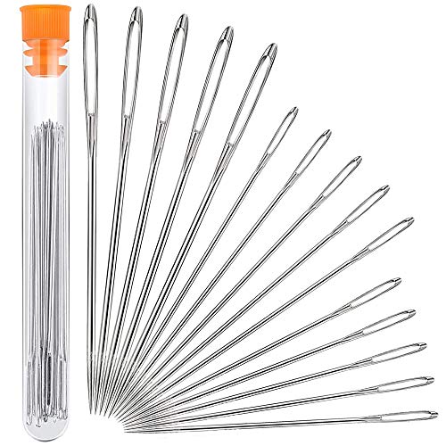 Large Eye Blunt Needles, 15 Pcs Stainless Steel Yarn Knitting Needles,  Extra Large-Eye Yarn Sewing Needles, Knitting Darning Needles with Clear  Bottle, Suitable for Crochet Projects, Silver 