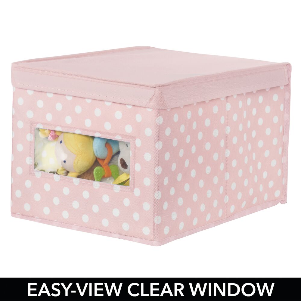 mDesign Child/Kids Fabric Closet Storage Box, Large, Polka Dot