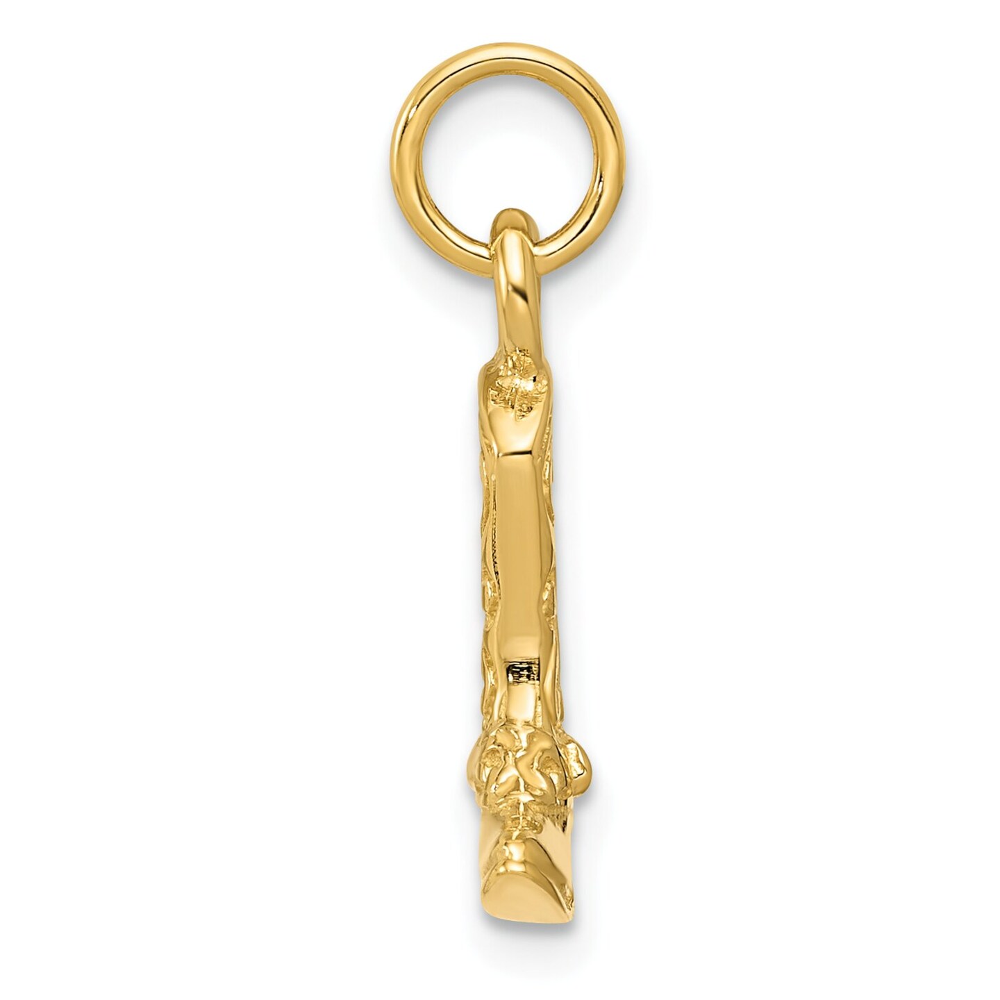 14K Gold 3D Cowboy Boot Pendant Charm Jewelry 22 x 24 mm