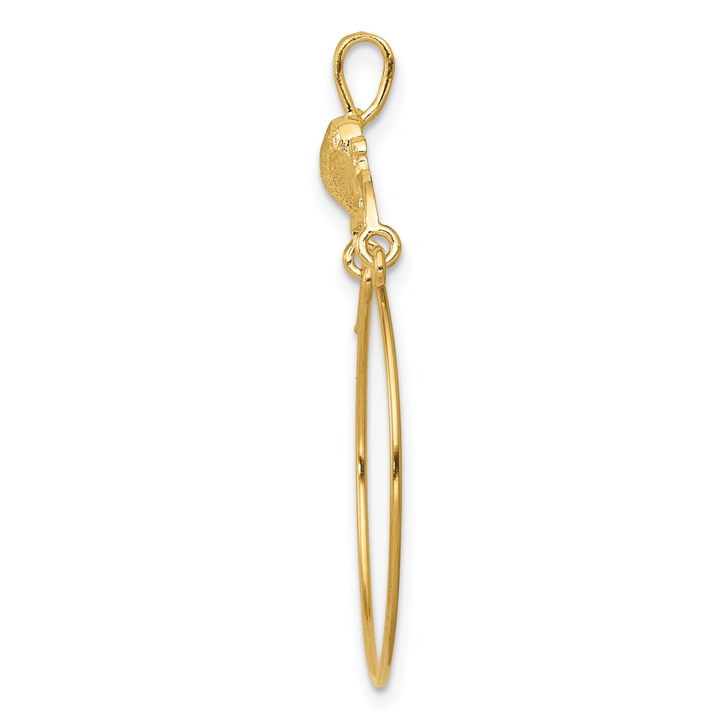 14K Gold Polished Heart Charm Holder Jewelry 34mm x 22mm