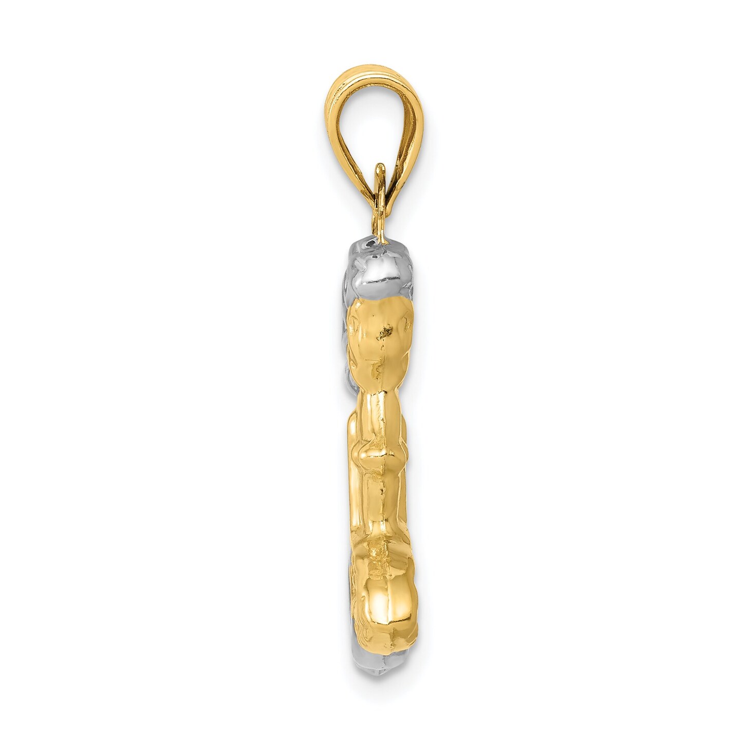 14K Two Tone Gold 3D Mermaid Pendant Charm Jewelry 26mm x 14mm