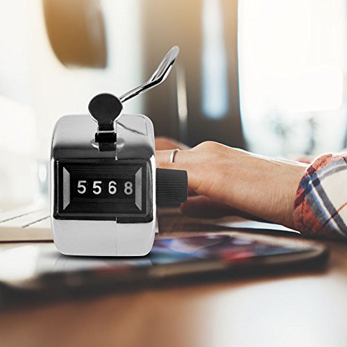 Pack of 6 Color Hand Held Tally Counter 4 Digit Mechanical Palm Clicker Counter - Assorted Color Handheld Tally Counter for Lap/Sport/Coach/School/Event