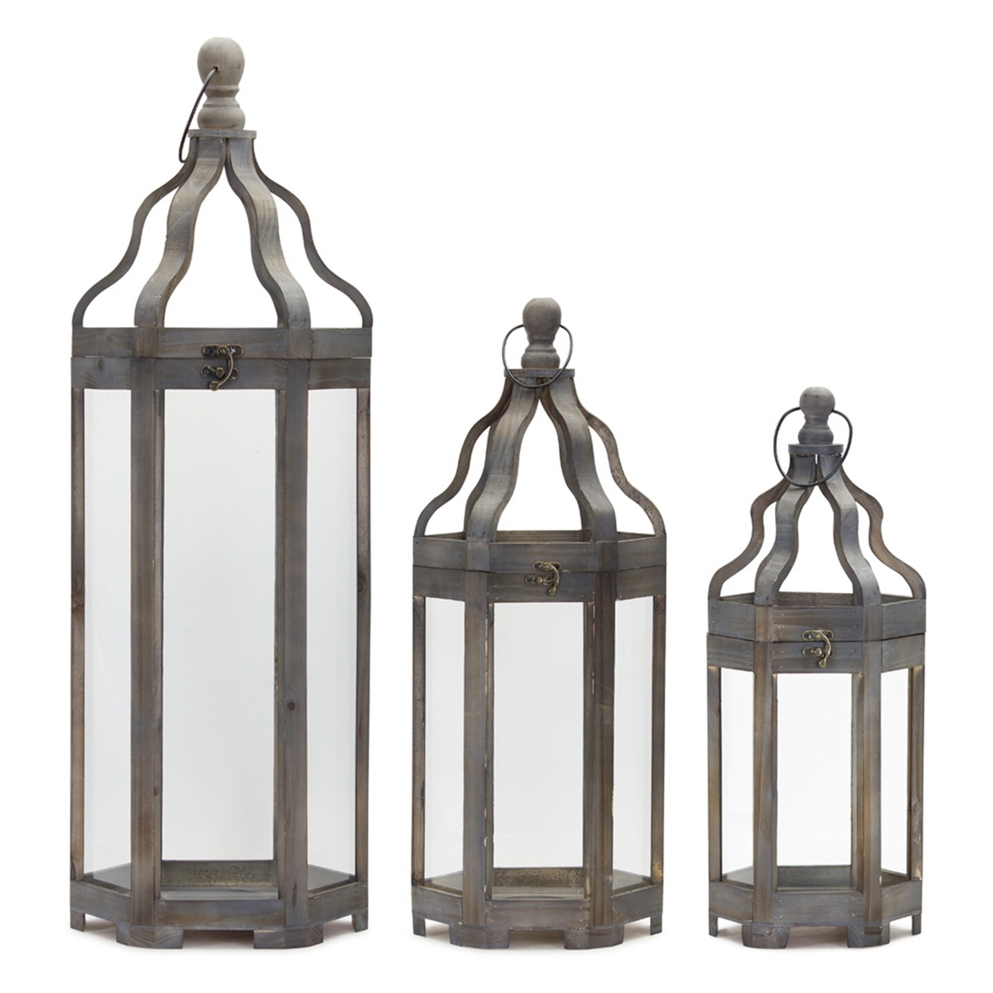 Melrose Set of 3 Victorian Style Candle Lanterns 36&#x201D;
