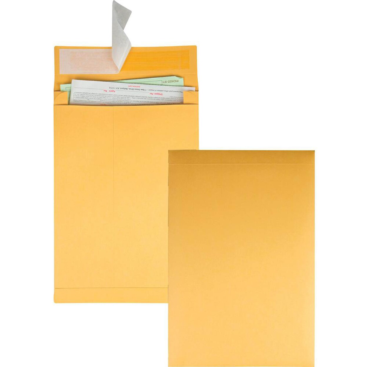 Quality Park Kraft Redi-strip Expansion Envelopes - Expansion - 10"W x 13" L- 2" Gusset - 40 lb - Self-sealing - Kraft