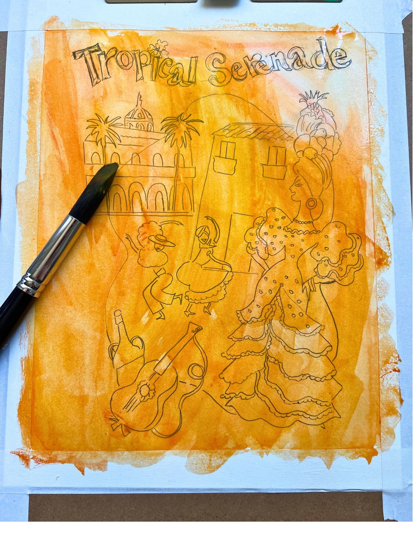 Vintage Illustration Painting with Gouache image 4
