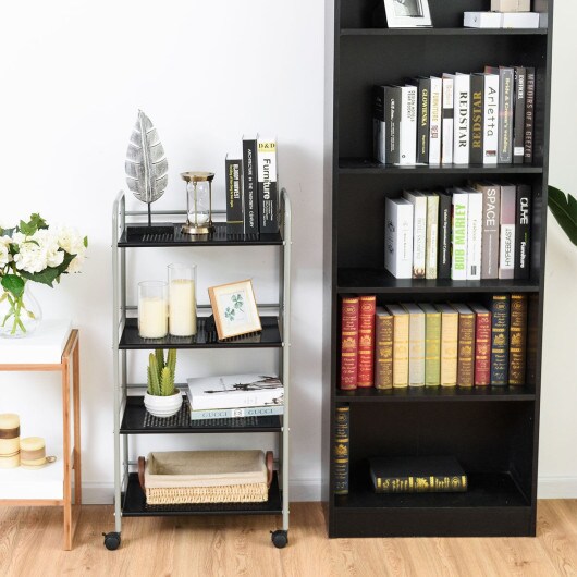 4 Tiers Rolling Cart Storage Display Rack