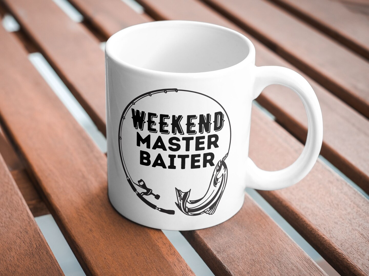 Fishing Gift- Father's Day - Novelty Mug - WEEKEND MASTER BAITER Coffee Mug  - Gifts for Him - Gift - Angler - Fishing Lover