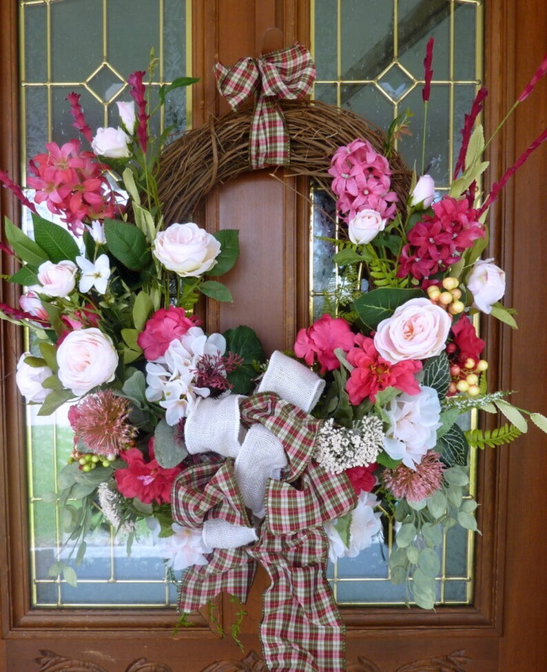 Spring Wreath, Spring Wreaths for Front Door, Summer Wreath 