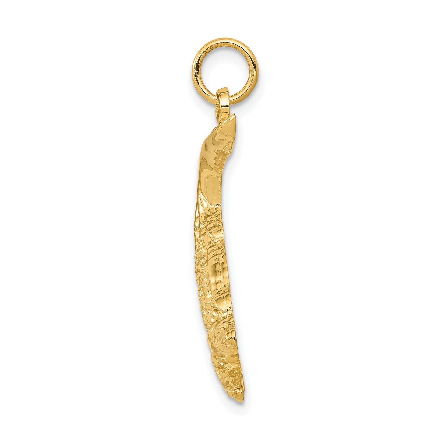 14K Gold Alligator Charm Pendant Jewelry 31 x 23 mm