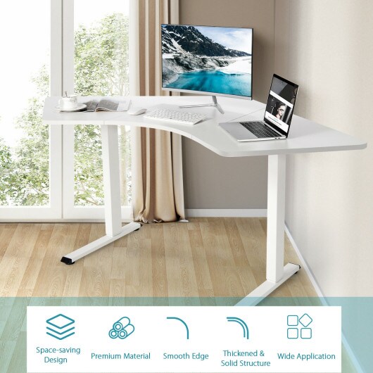 72-Inch L Shaped Splice Desktop for Standard and Sit to Stand Desk