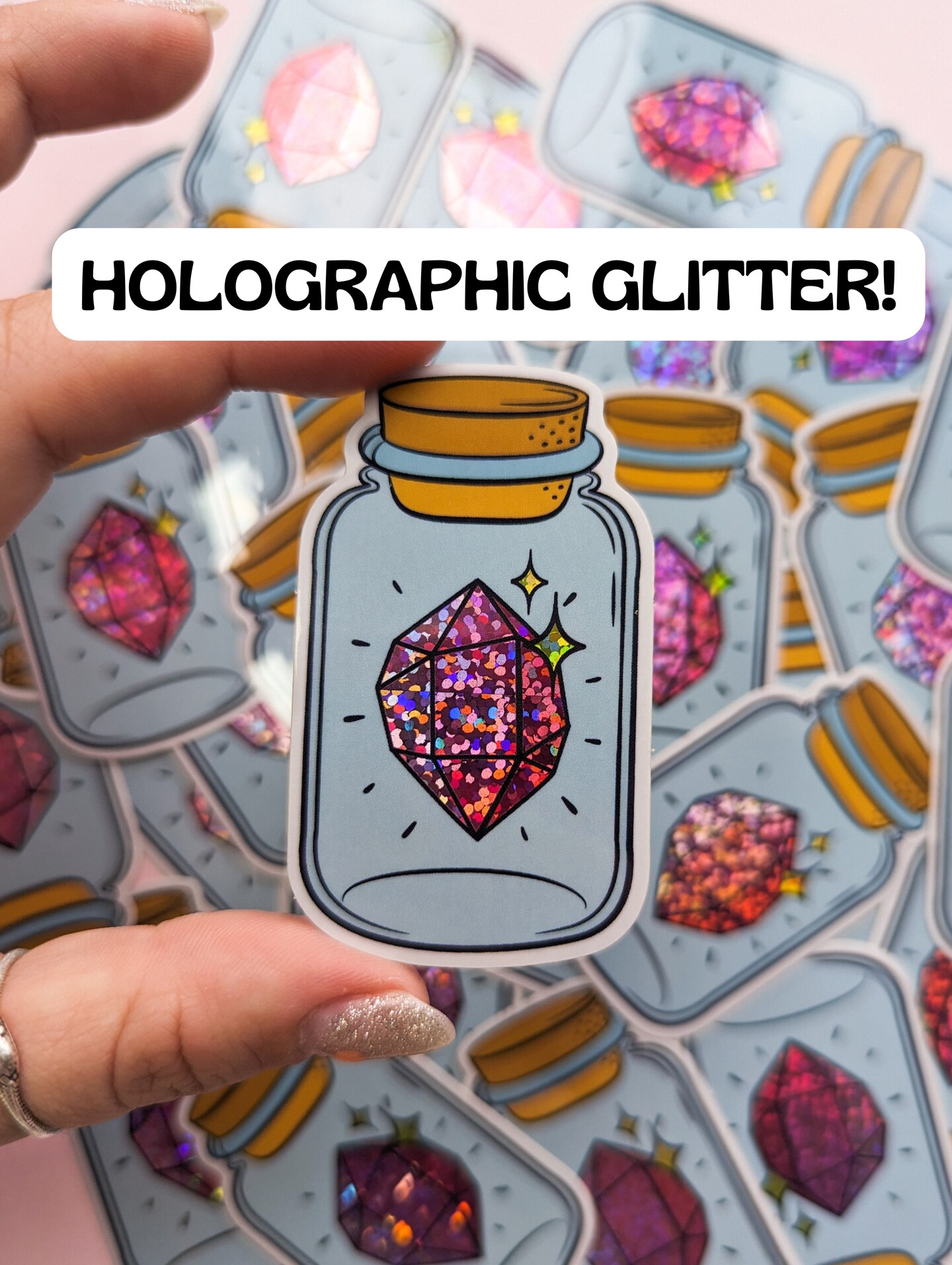 Prismatic Heart :Biodegradable Holographic Hearts Shaped Glitter (Mini Jar)