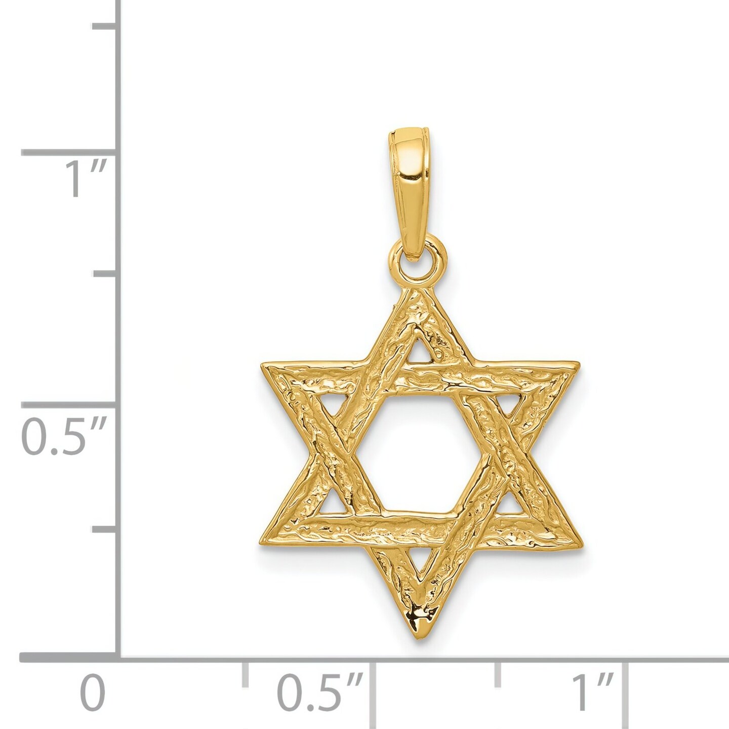 14K Gold Star Of David Pendant Charm Jewelry 27 x 18 mm