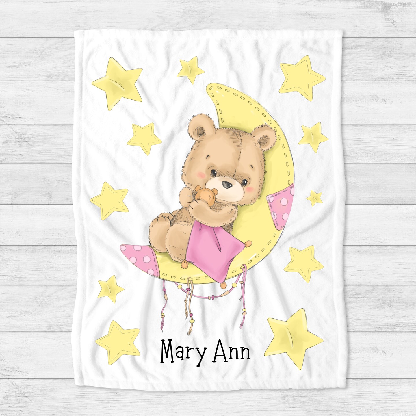 Teddy bear blanket pink hot sale