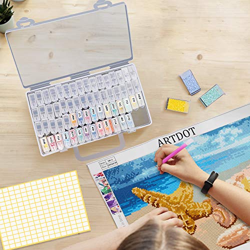  Douorgan Diamond Painting Storage Containers Diamond Painting  Accessories and Tools Portable Diamond Painting Organizer Shockproof Diamond  Art Storage Case Jewelry Beads Storage Box (54 Square Jars) : Arts, Crafts  & Sewing