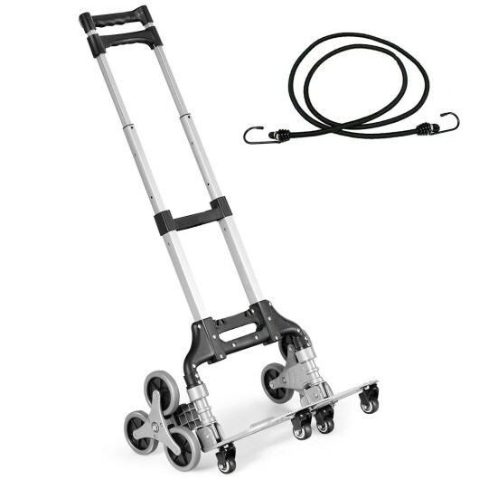 Portable Folding Stair Climbing Hand Truck with 3-Position Adjustable Telescoping Handle