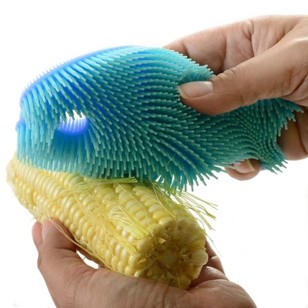 Norpro Blue Fish Silicone Dish Brush