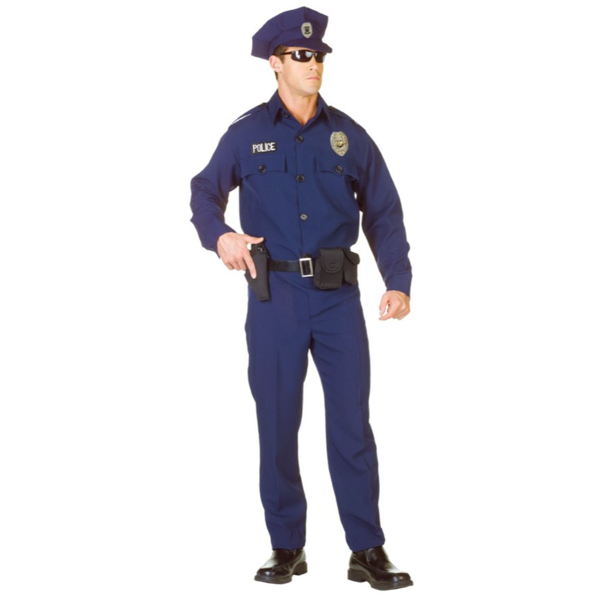 The Costume Center Blue and Black Police Officer Men Adult Halloween Costume - 2XL