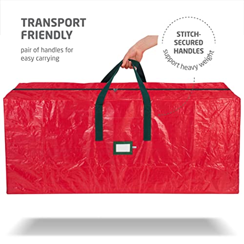Large Christmas Tree Storage Bag - Fits Up to 9 ft Tall Holiday Artificial Disassembled Trees with Durable Reinforced Handles &#x26; Dual Zipper - Waterproof Material Protects from Dust and Moisture (Red)
